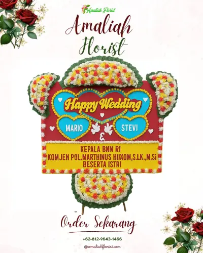 Karangan Papan Bunga Pernikahan di Rejoyoso
